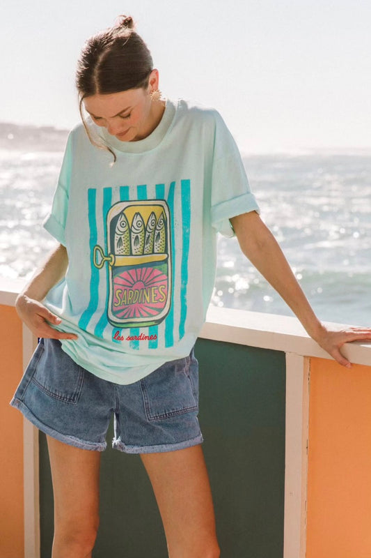 Sardines Tee, Blue