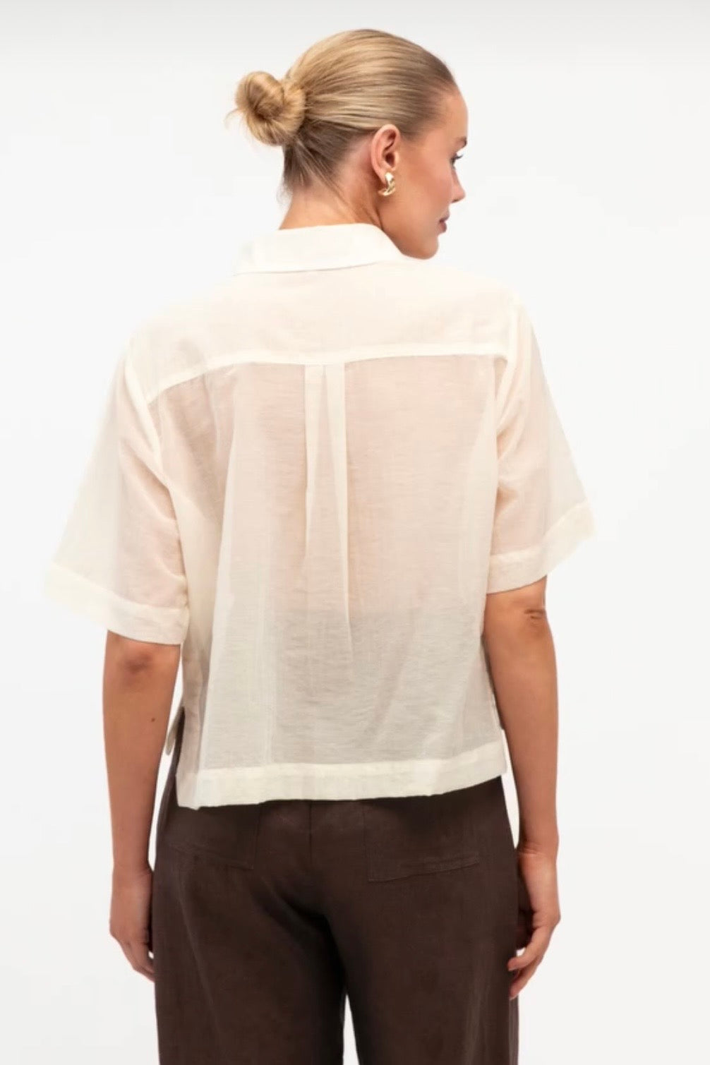 Sherry Sheer Shirt, Cream