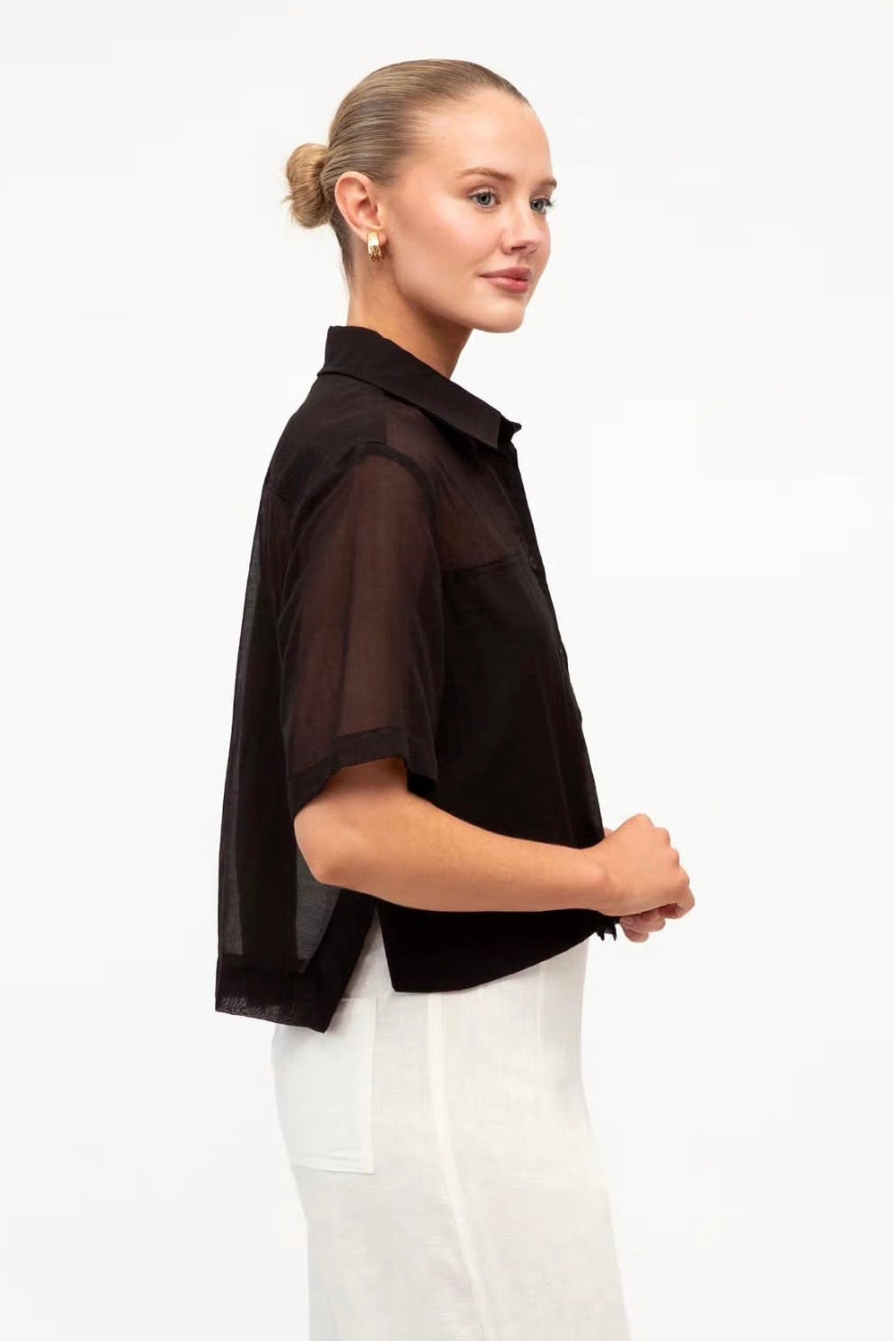 Sherry Sheer Shirt, Black