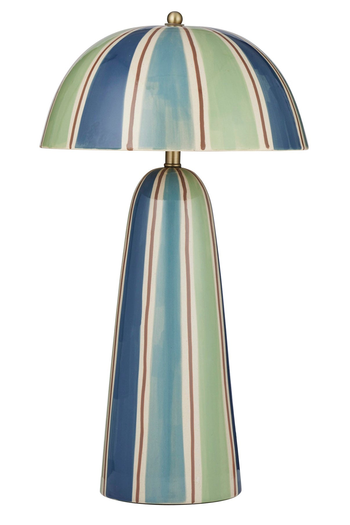 Striped lamp with a white background