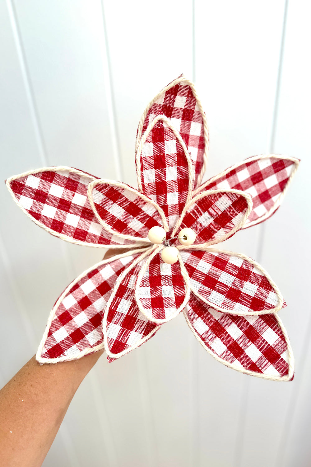 Poinsettia Flower, Red Gingham