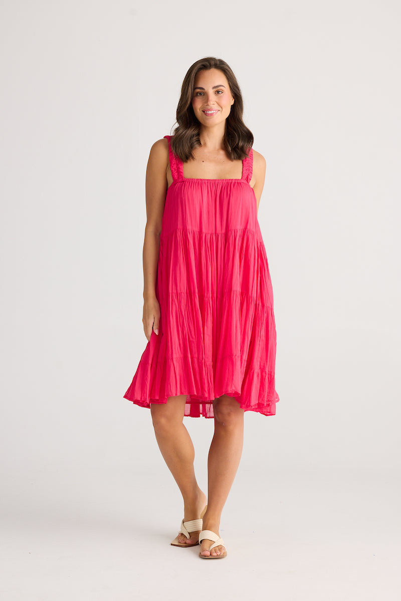 Saunter Dress, Raspberry