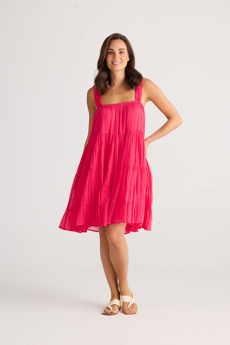 Saunter Dress, Raspberry