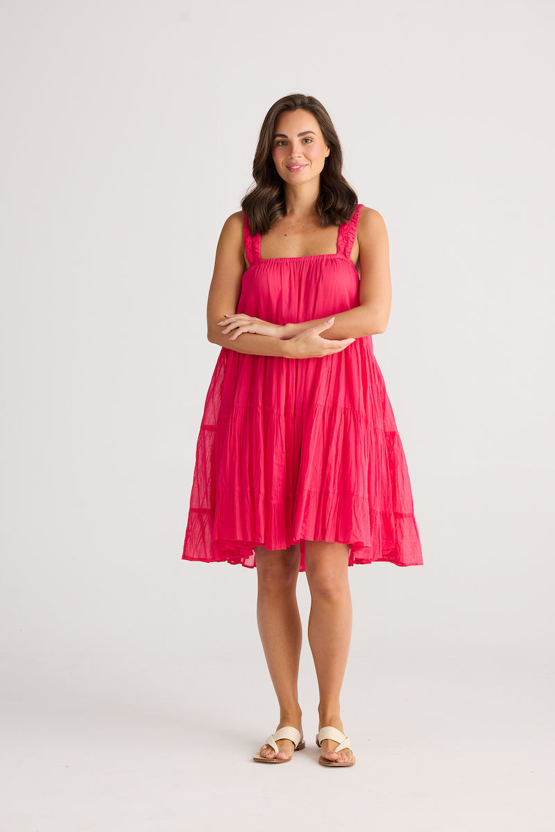 Saunter Dress, Raspberry