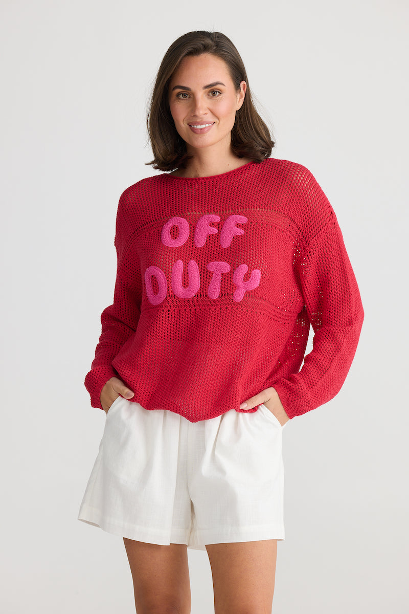 Off Duty Knit, Red