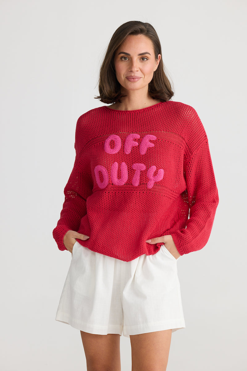 Off Duty Knit, Red