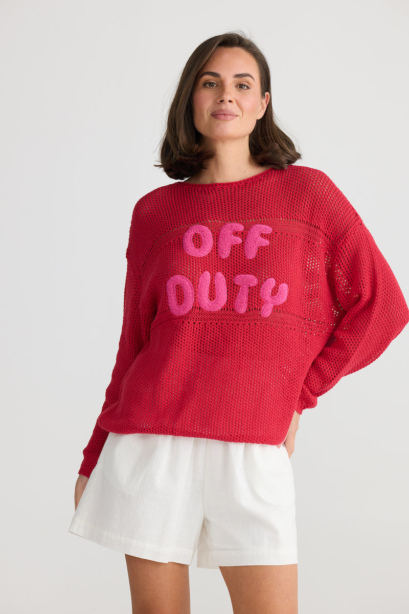 Off Duty Knit, Red