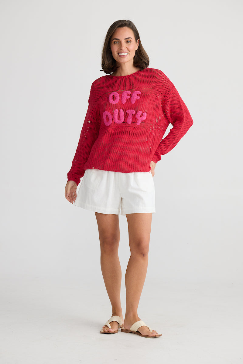 Off Duty Knit, Red