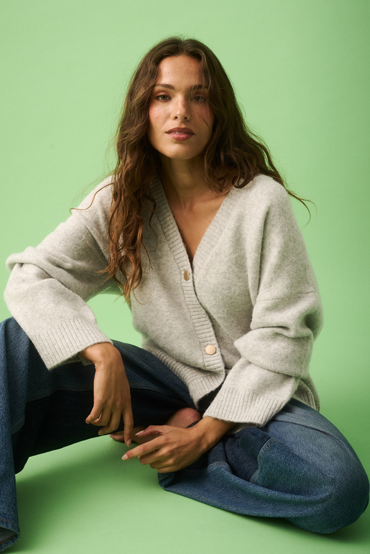 Adela Knit Cardigan, Grey