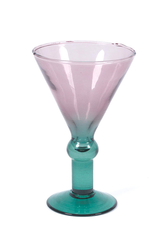 Dahlia Martini Glasses, Plum/Green