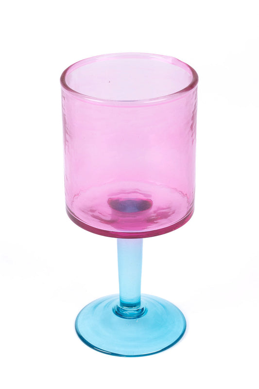 Farla Wine Glasses, Pink/Turquoise