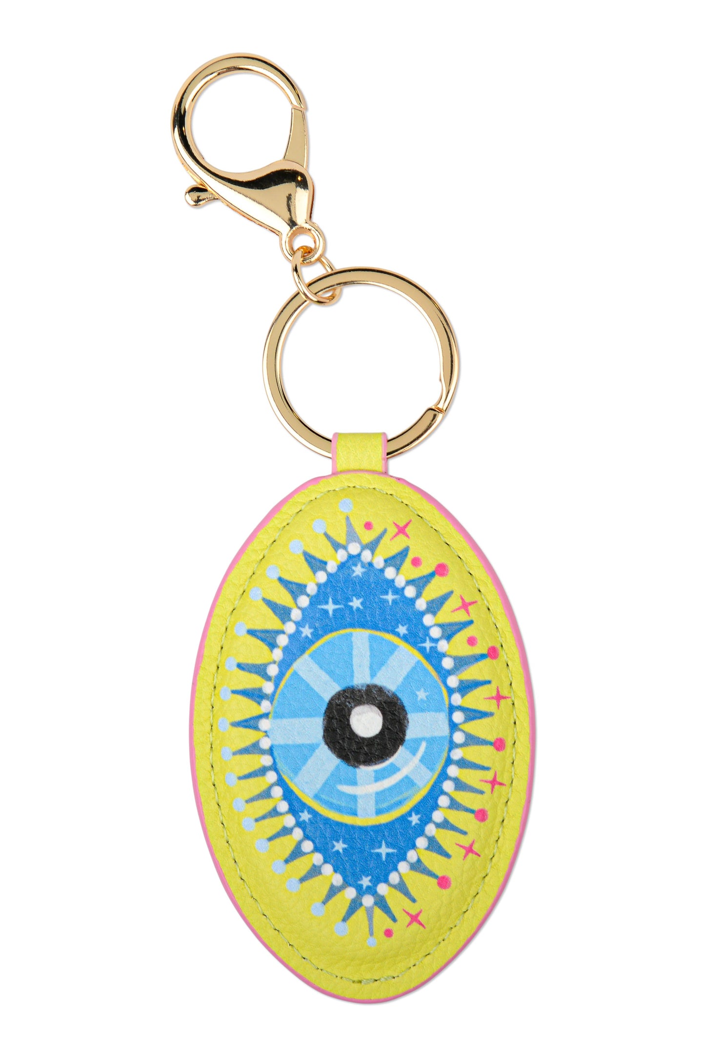 Keychain with eye design on a white background
