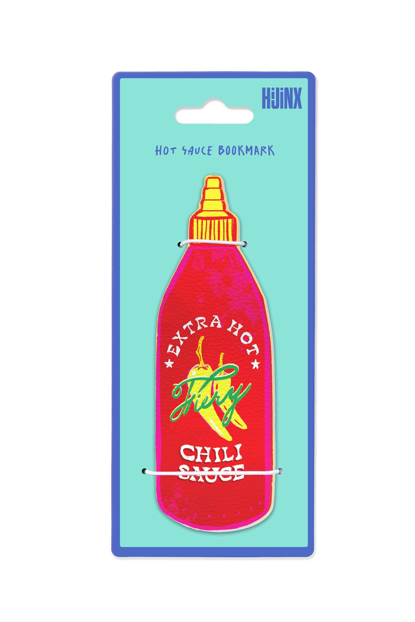 Hot sauce bottle-shaped bookmark with 'Huinix' branding on a white background