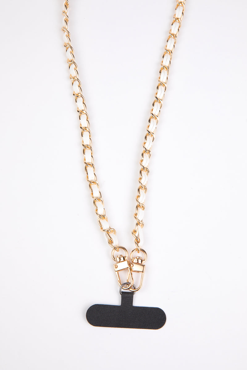 Dina Phone Chain, White