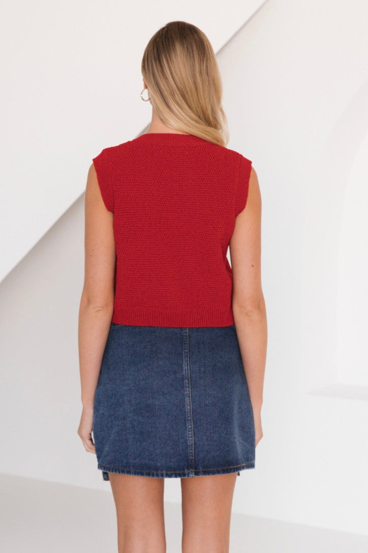 Sari Shell Vest, Red - FRANKIE + COCO