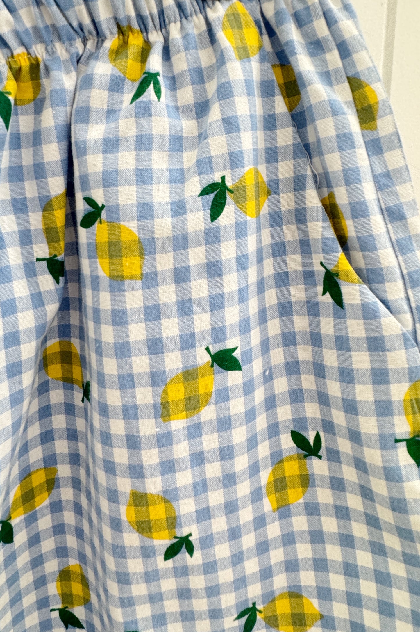 Munich Lemon Shorts, Blue Gingham