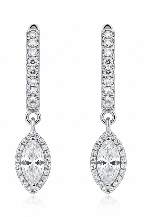 Diamond earring on a white background