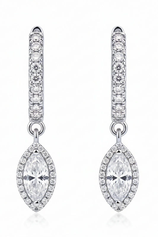 Diamond earring on a white background