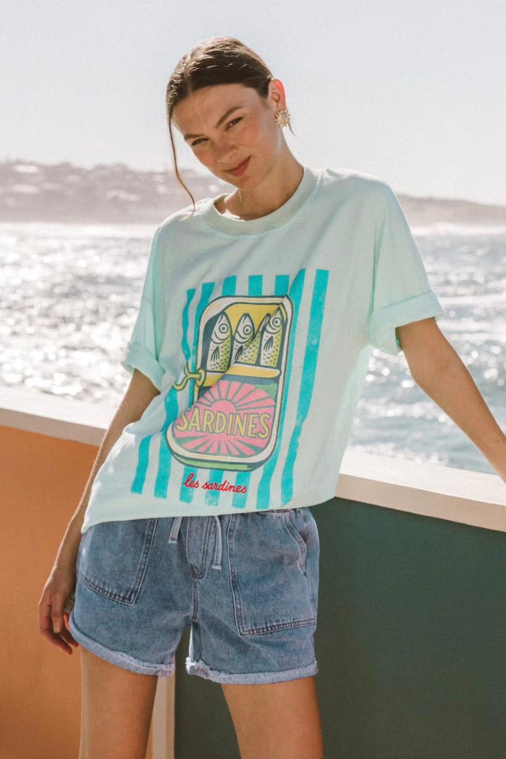 Sardines Tee, Blue