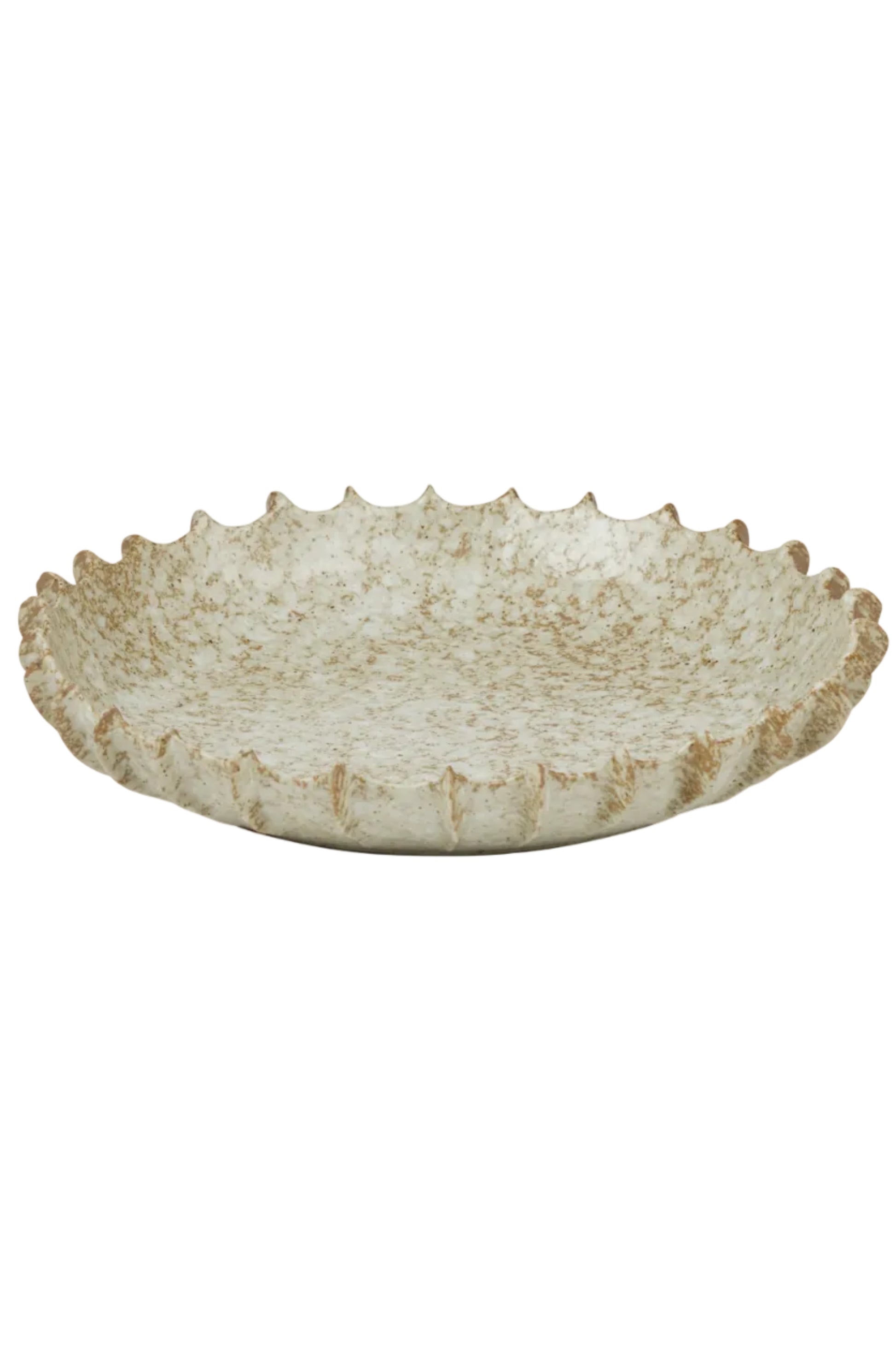 Decorative ceramic bowl with textured surface on a white background