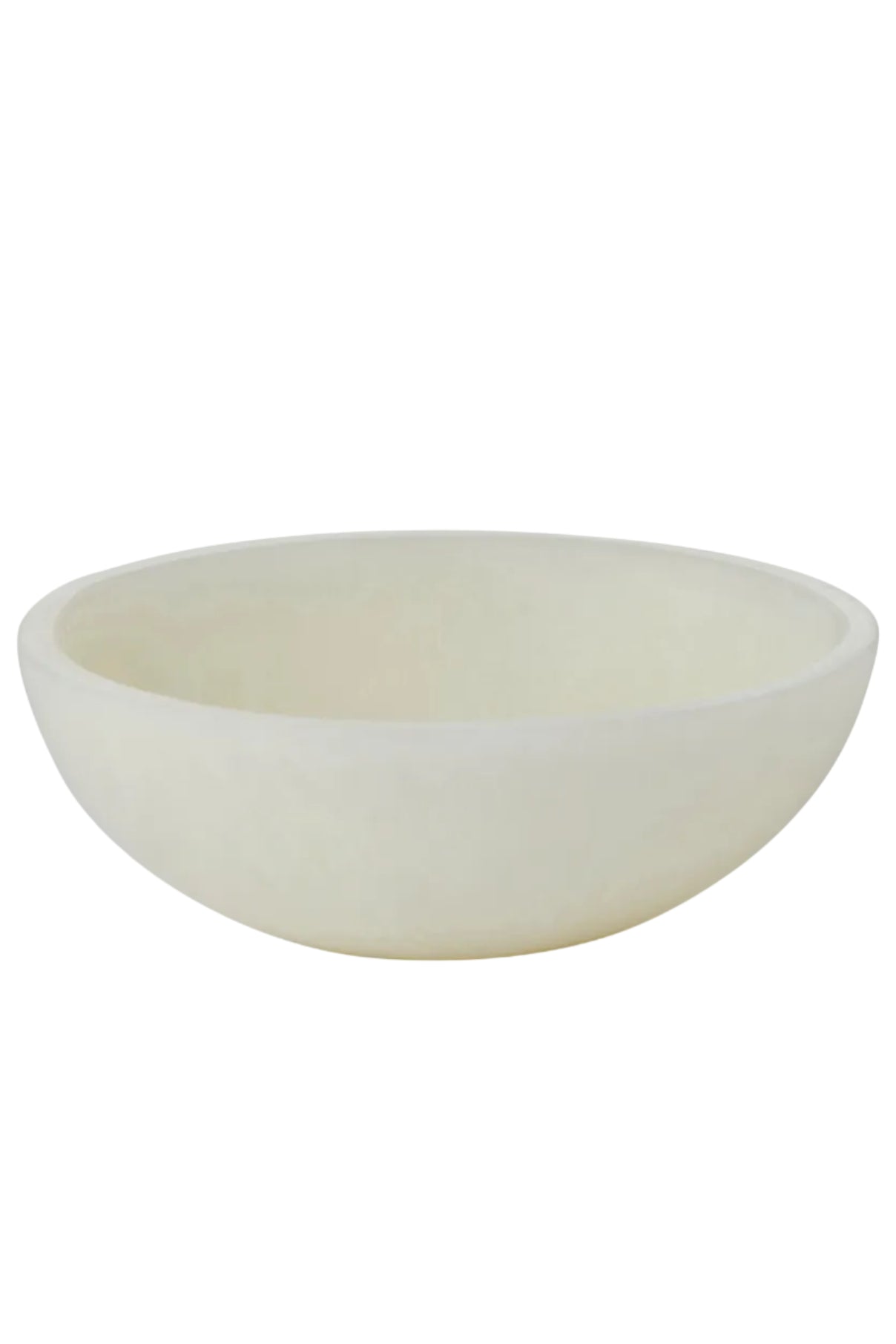 White resin bowl on a white background