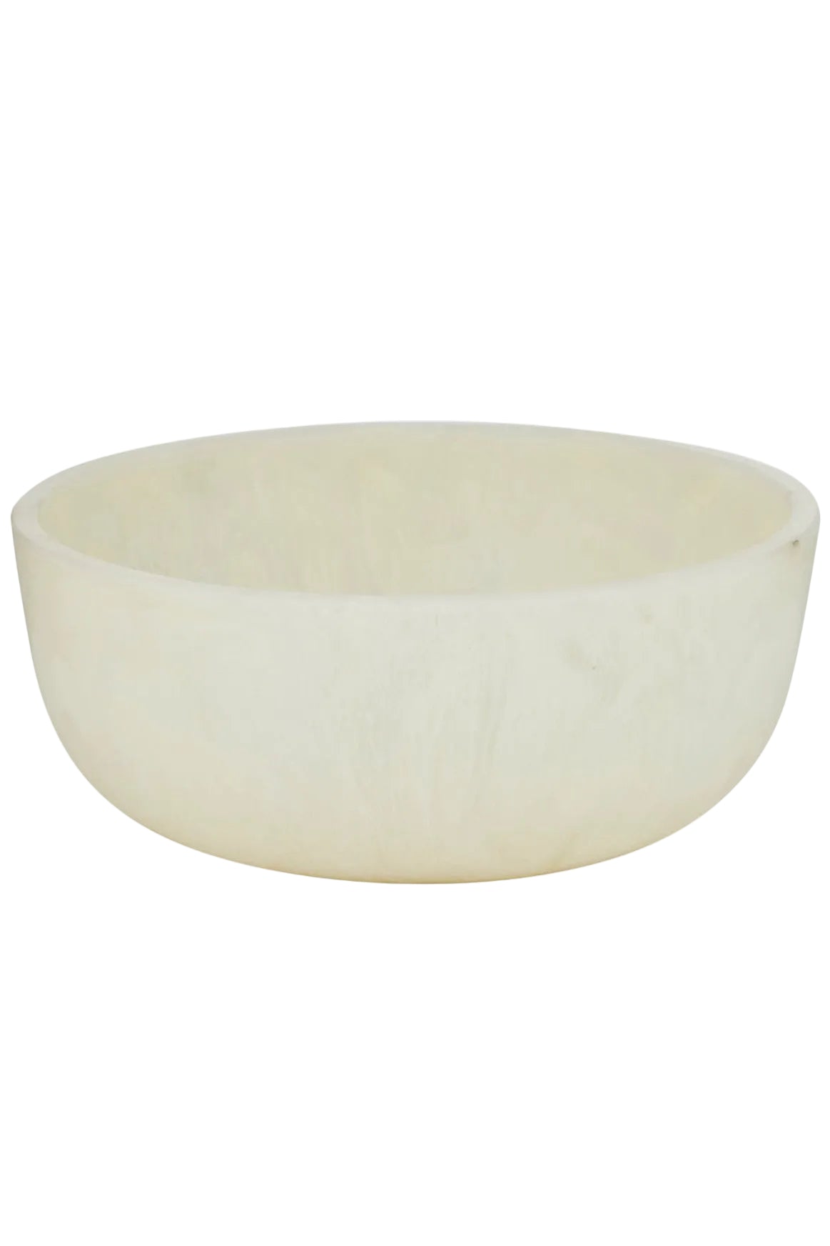 White resin bowl on a white background