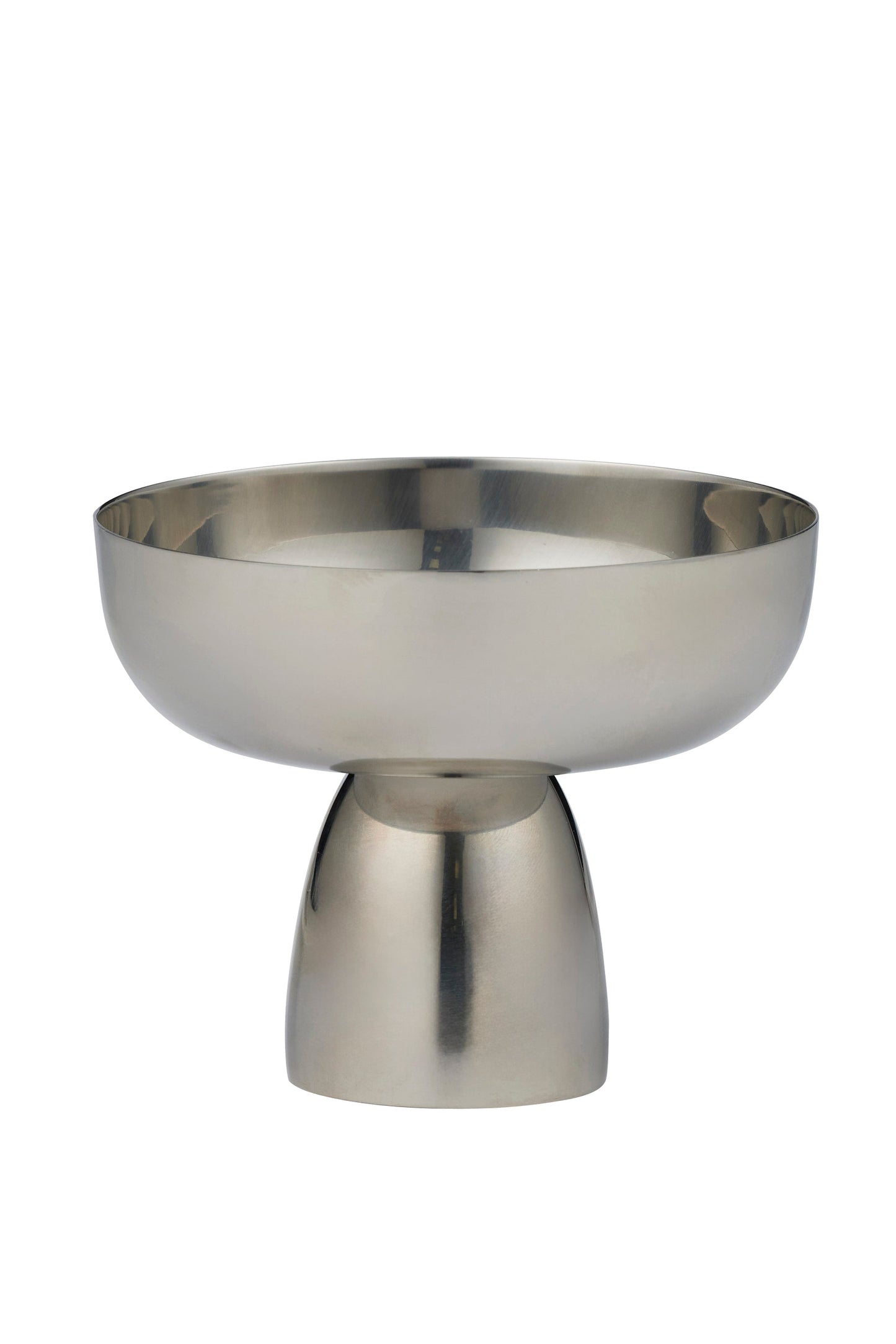 Stainless steel bowl on a white background