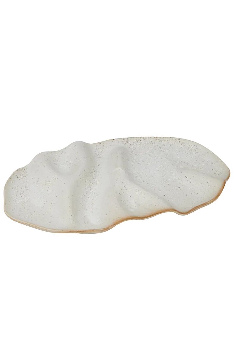Decorative unique-shaped serving board  on a white background