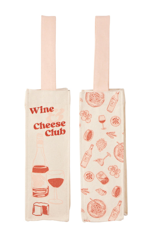 Wine Cheese Club Bottle Bag