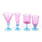 Dahlia Martini Glasses, Pink/Turquoise