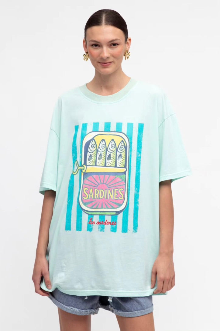 Sardines Tee, Blue