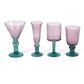 Dahlia Martini Glasses, Plum/Green