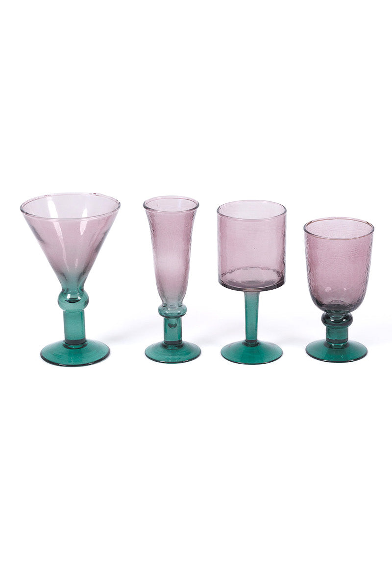 Farla Wine Glasses, Plum/Green