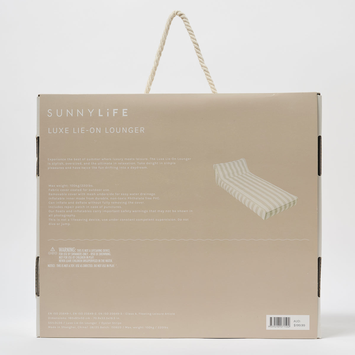 Luxe Lie-On Lounger, Oyster