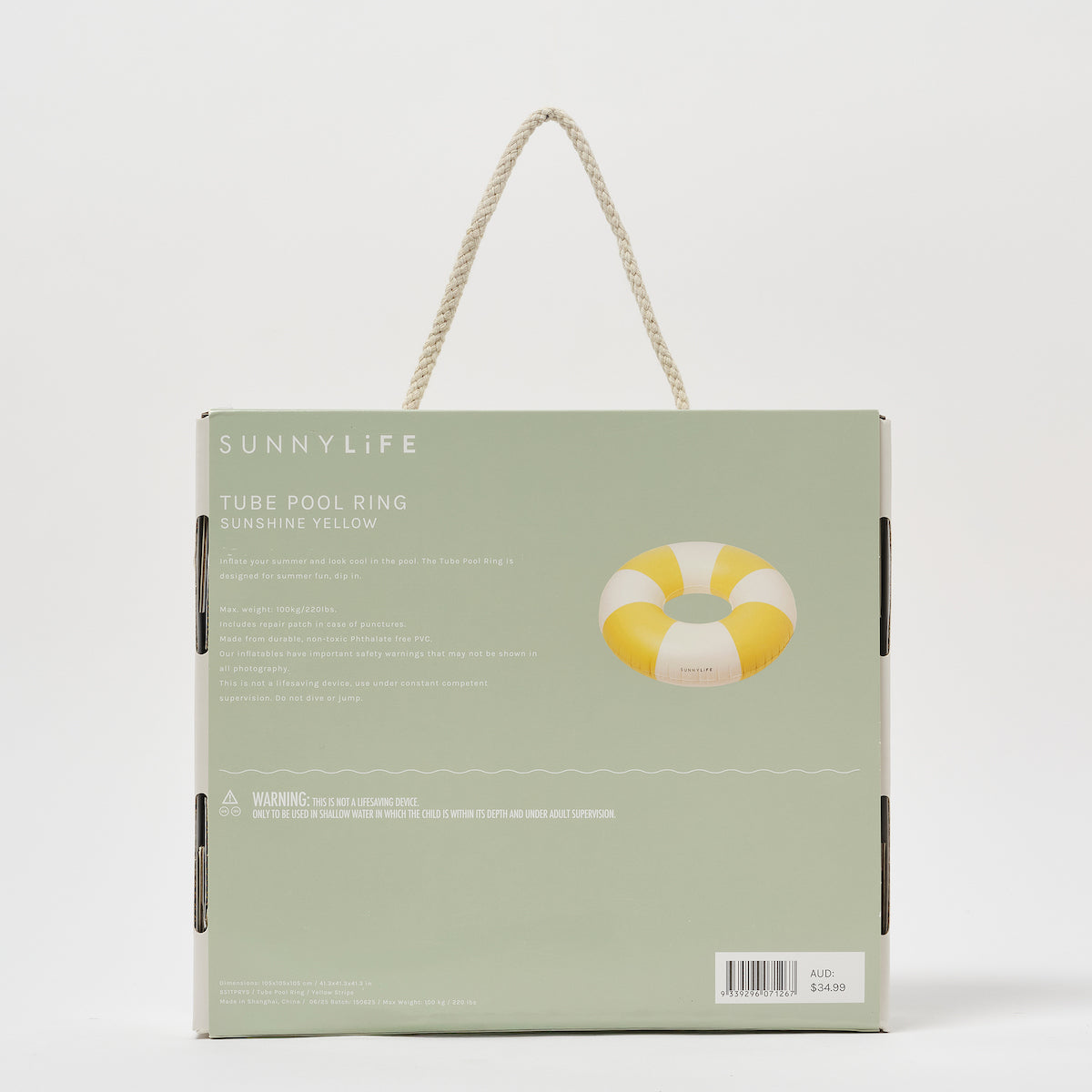 Tube Pool Ring, Sunshine Yellow