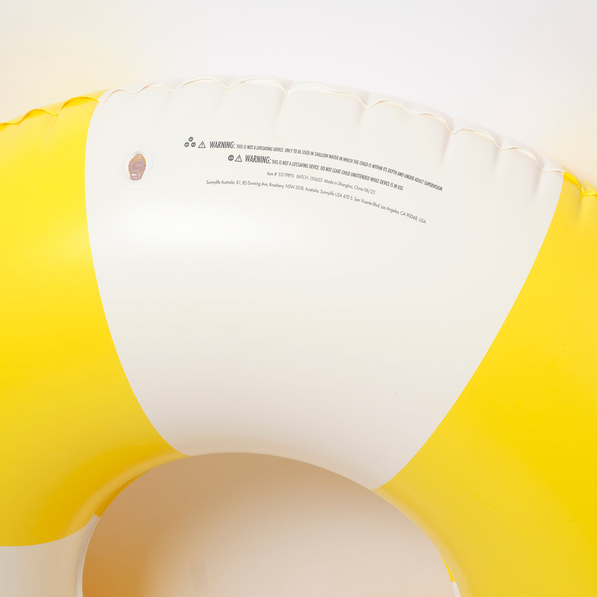 Tube Pool Ring, Sunshine Yellow