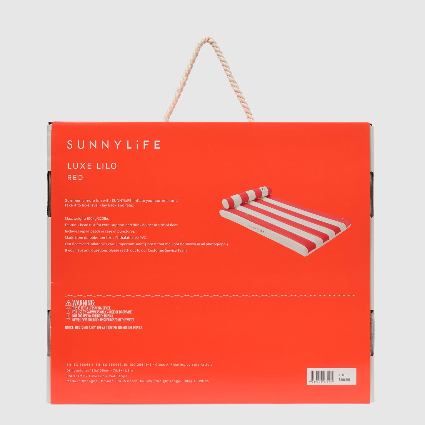 Luxe Lilo, Tomato Red