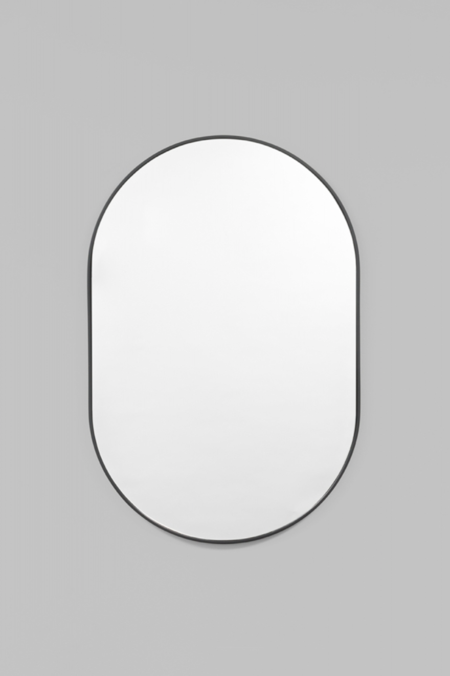 Bjorn Oval Mirror, Black