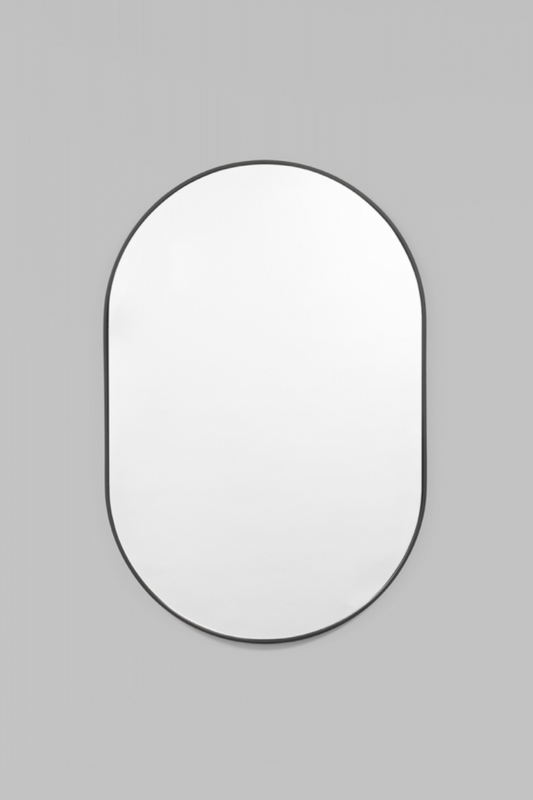 Bjorn Oval Mirror, Black