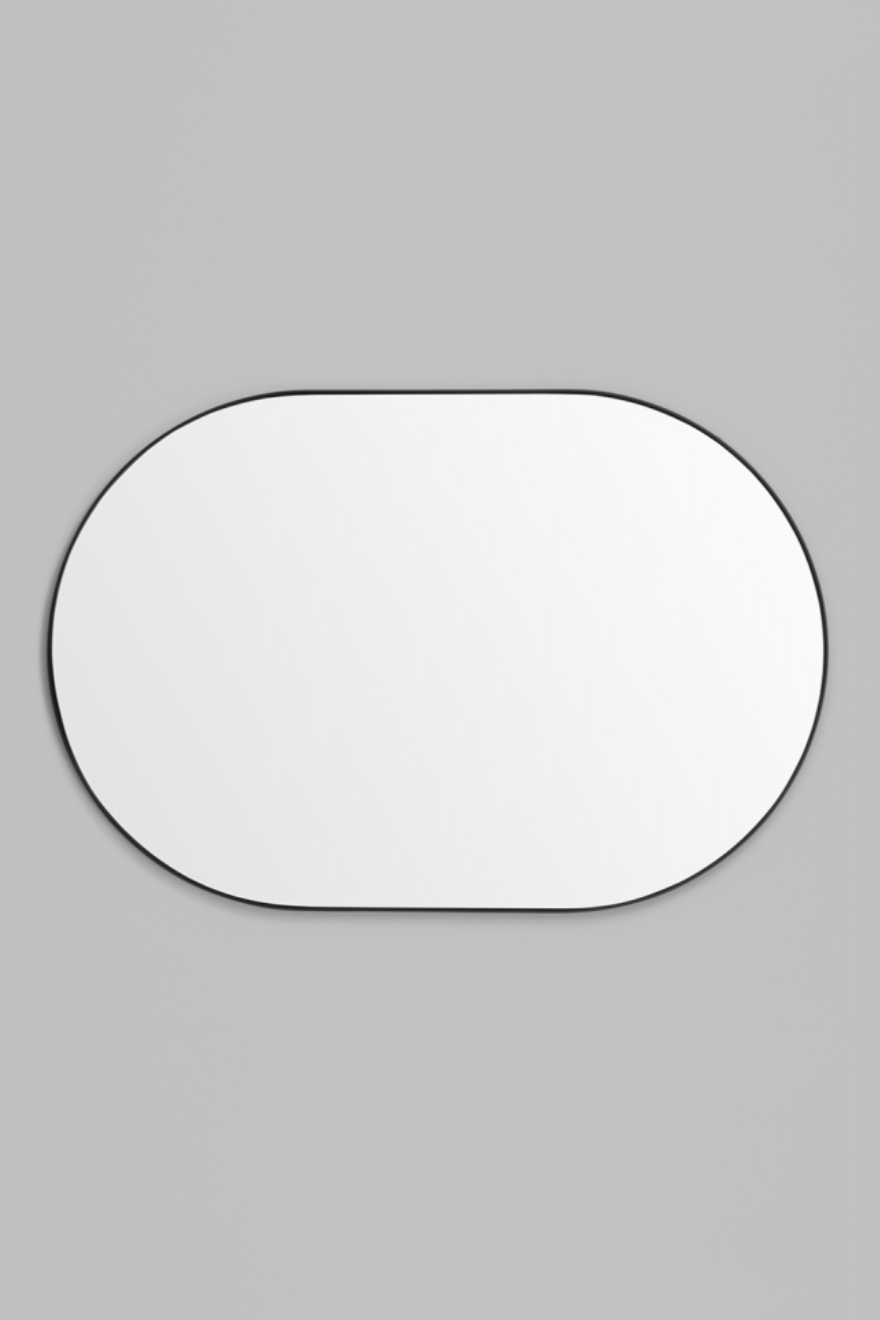 Bjorn Oval Mirror, Black