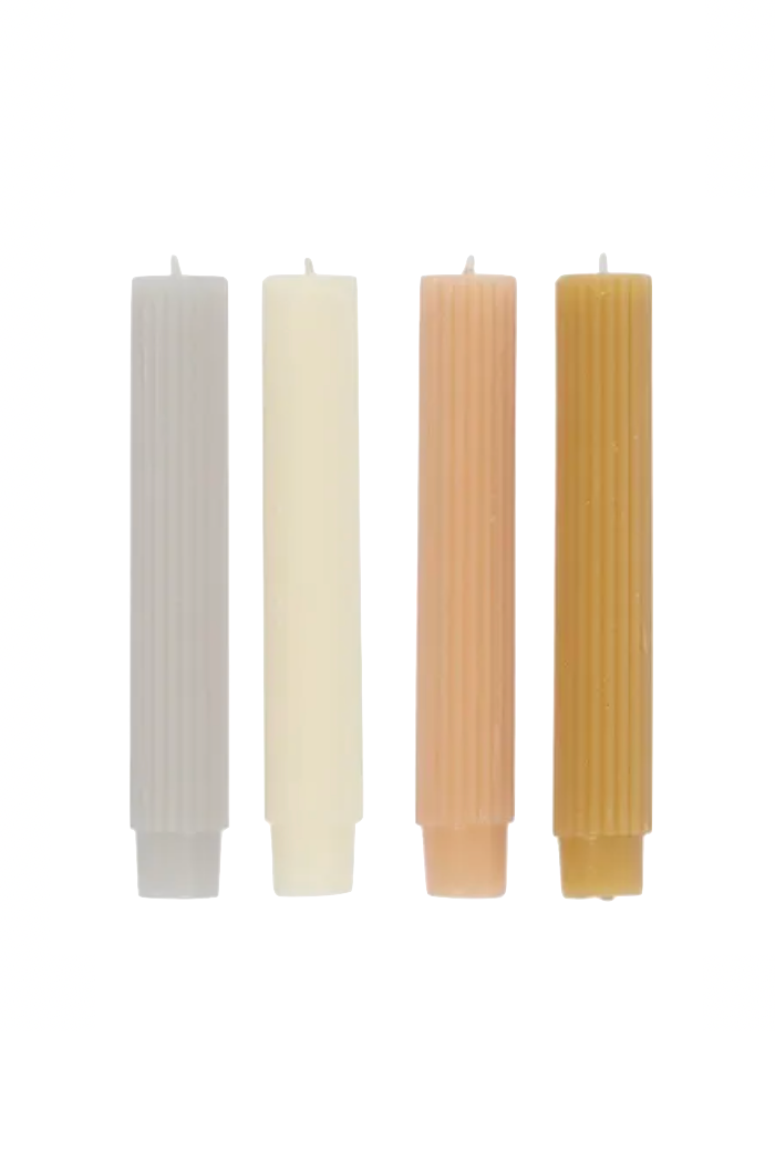 Ribbed Dinner Candles, Short