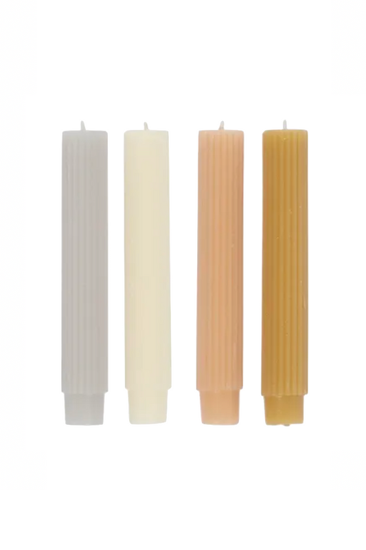 Ribbed Dinner Candles, Short