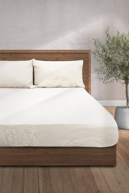 Linen Bedding, White