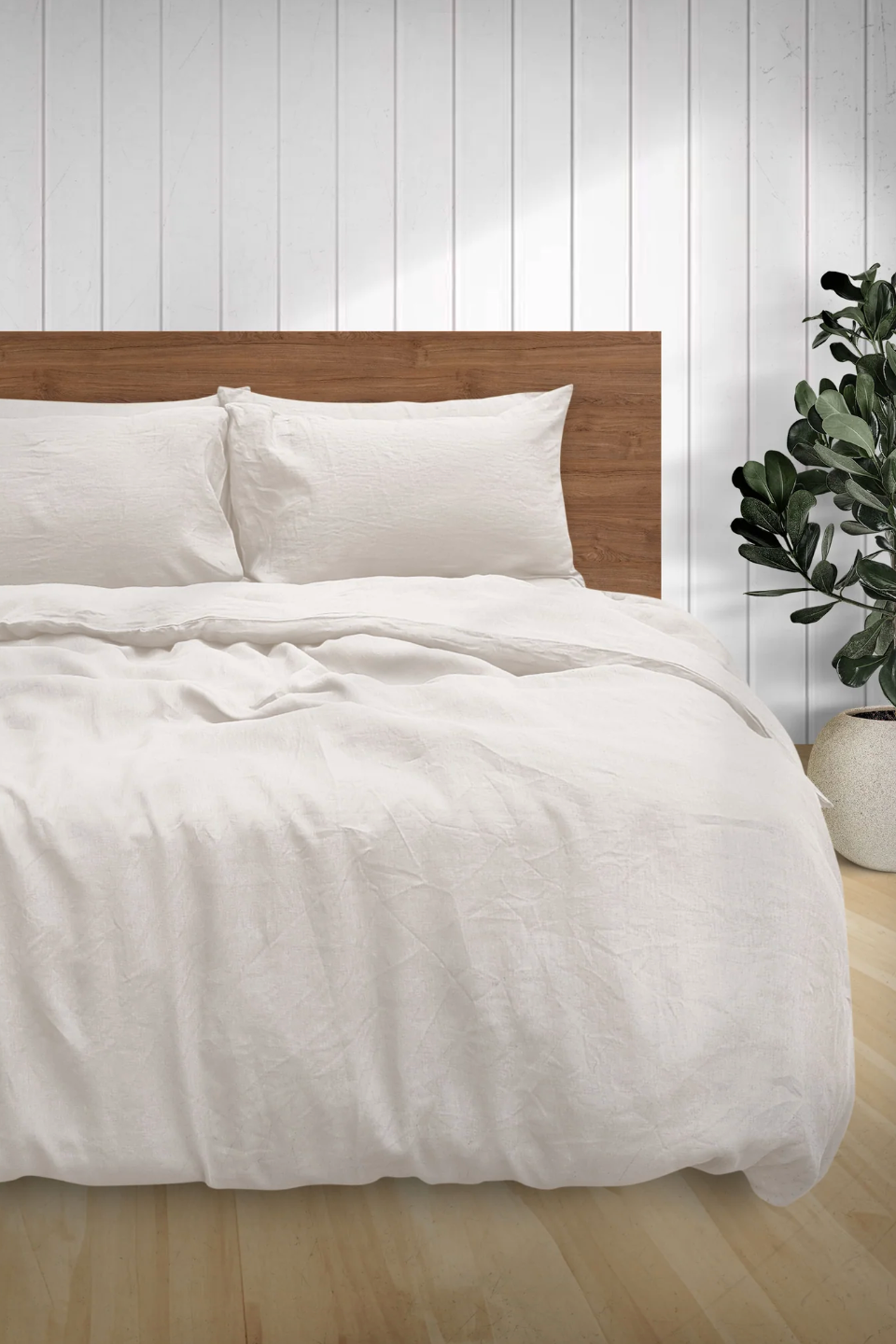 Linen Bedding, White