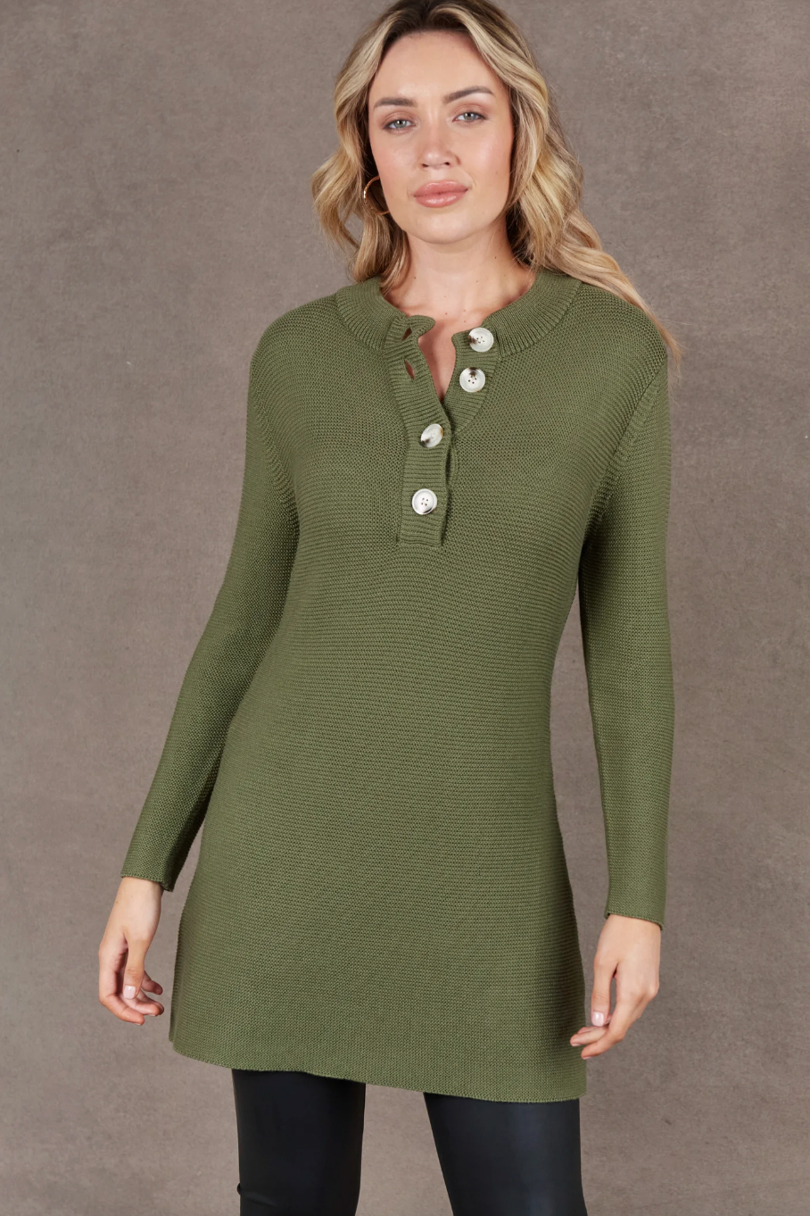 Britons Button Top/Dress, Moss