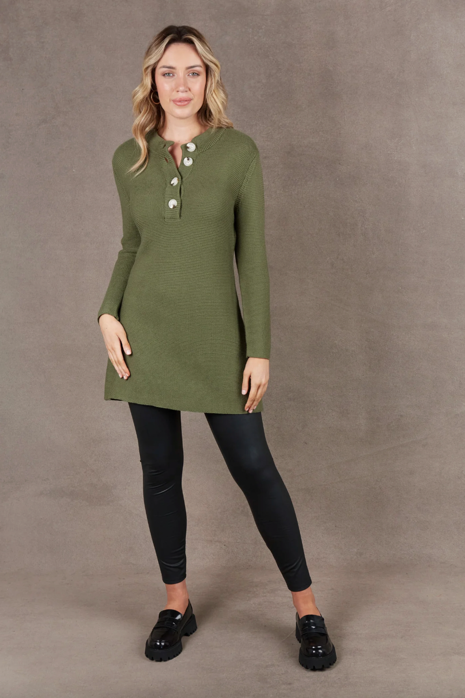 Britons Button Top/Dress, Moss