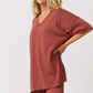 Zarelle Collared Tee, Cocoa