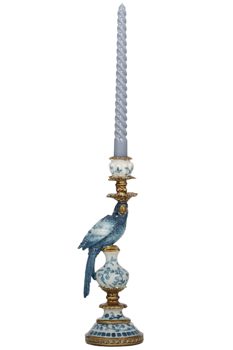 Polly Parrot Candleholder, Blue