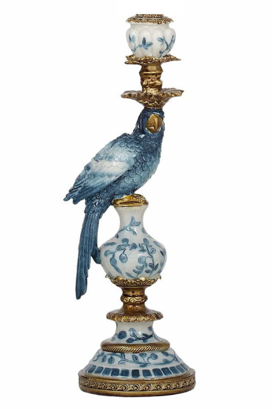 Polly Parrot Candleholder, Blue