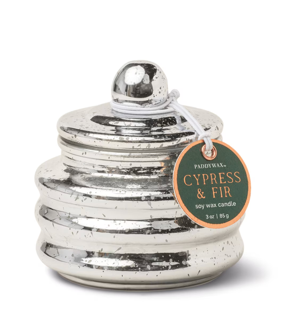 Cypress + Fir Beam Candle, Silver